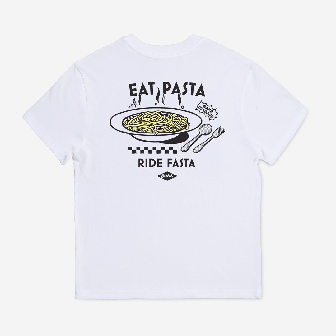 The original Eat Pasta Ride Fasta T-shirt – BONK Cycling Club